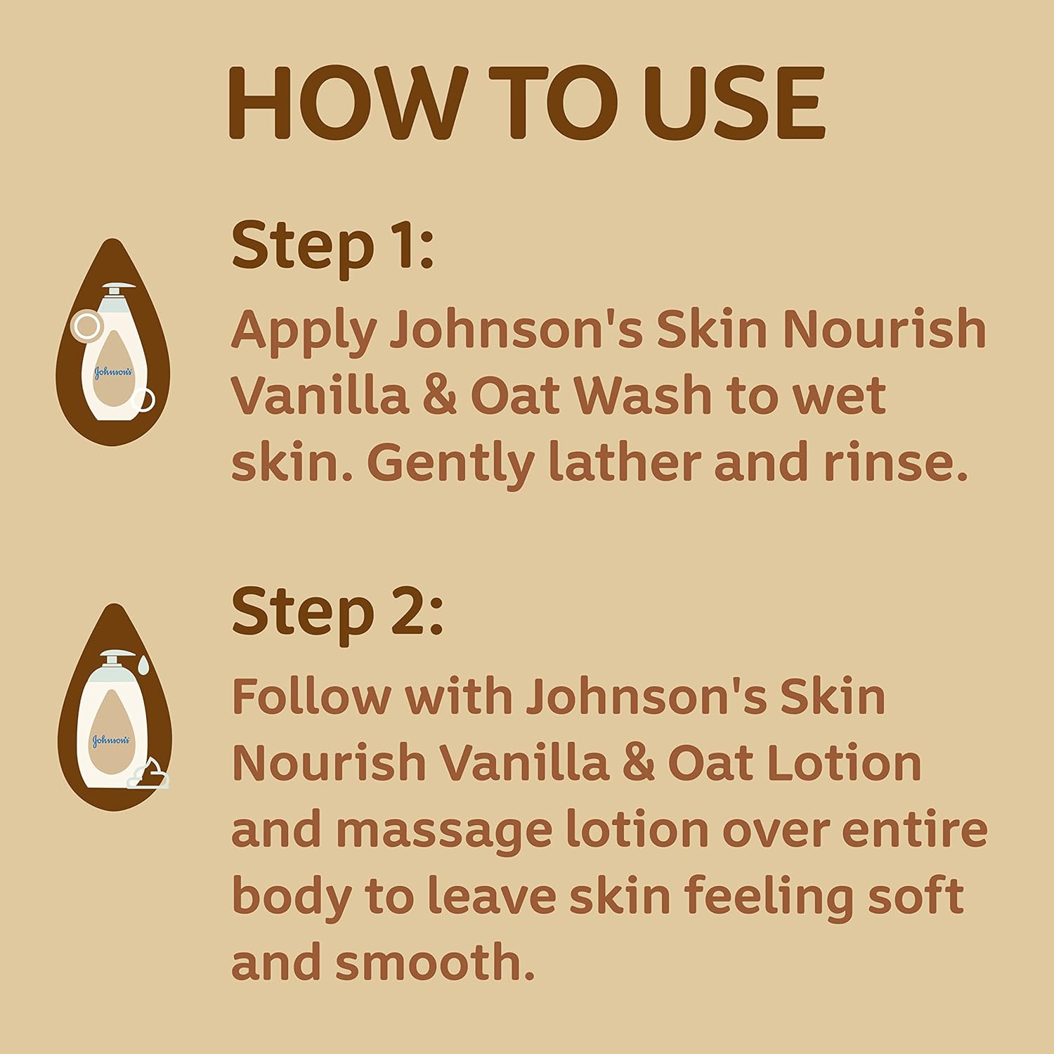 Johnson's Skin Nourish Moisturizing Baby Lotion for Dry Skin with Vanilla & Oat Scents， Gentle & Lightweight Body Lotion for The Whole Family， Hypoallergenic， Dye-Free， 16.9 fl. oz - Image 8